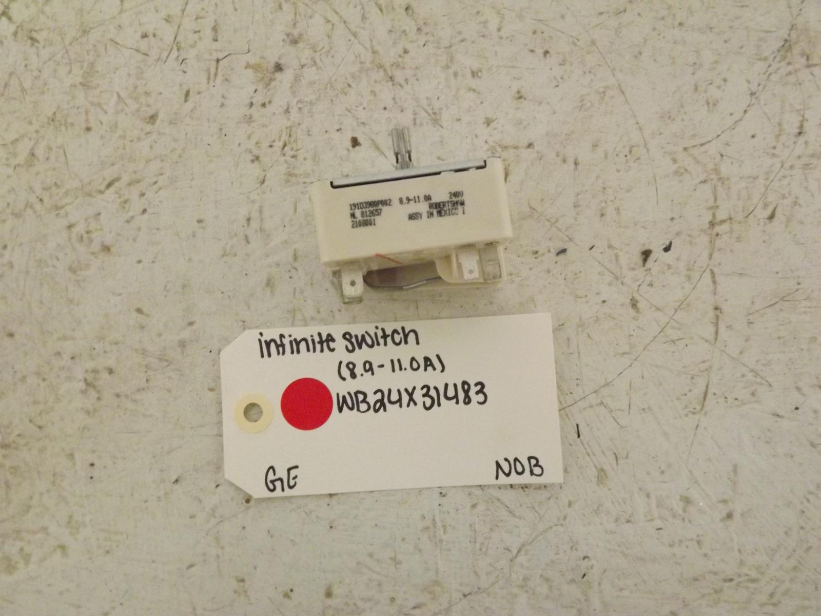 GE Range WB24X31483 Infinite Switch (8.9 - 11.0A) NOB GE Range WB24X31483 Infinite Switch (8.9 - 11.0A) NOB